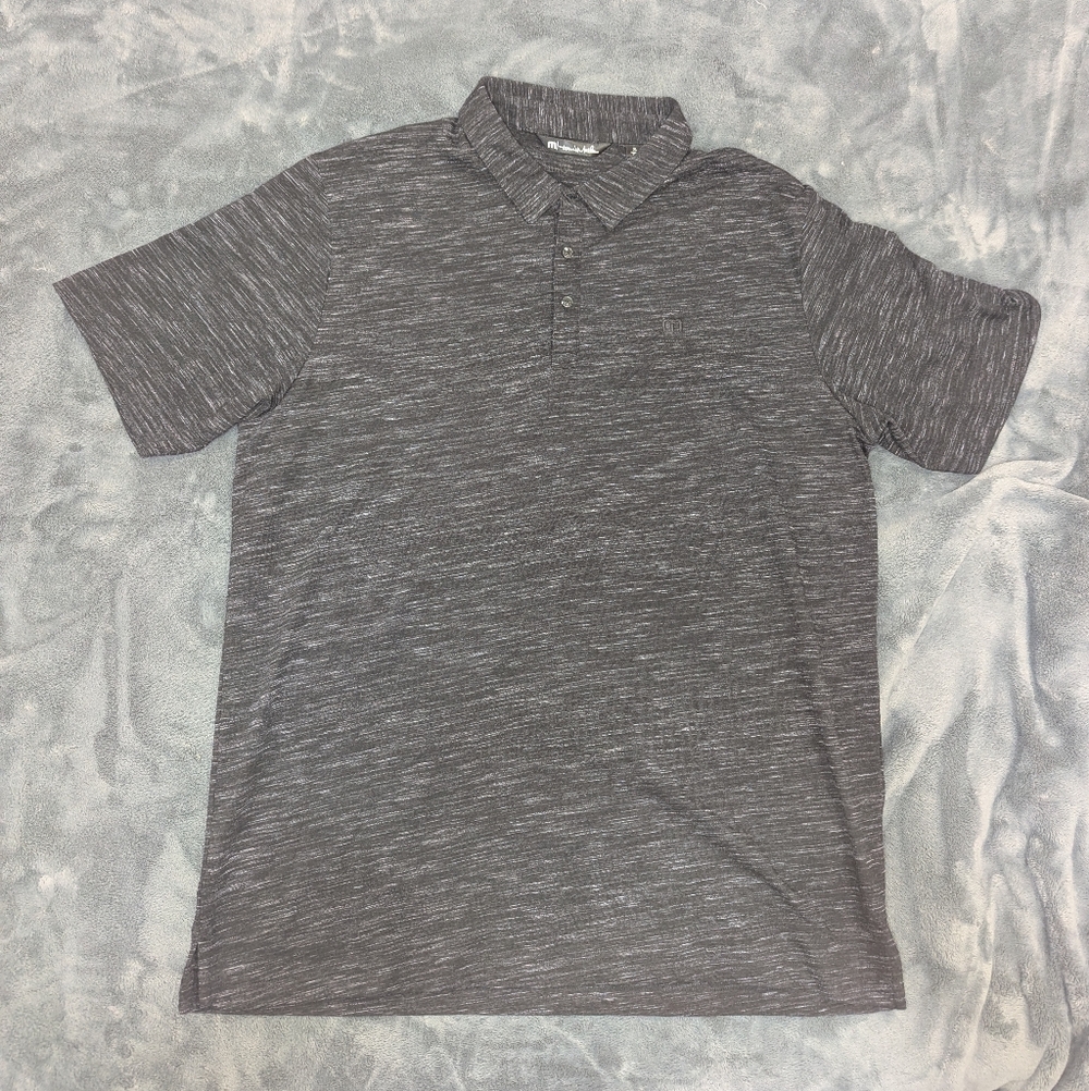 Travis Mathew Flying Tortilla Polo Shirt Men Large Heather Black Men's Size XL